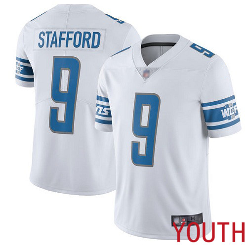 Detroit Lions Limited White Youth Matthew Stafford Road Jersey NFL Football #9 Vapor Untouchable->detroit lions->NFL Jersey